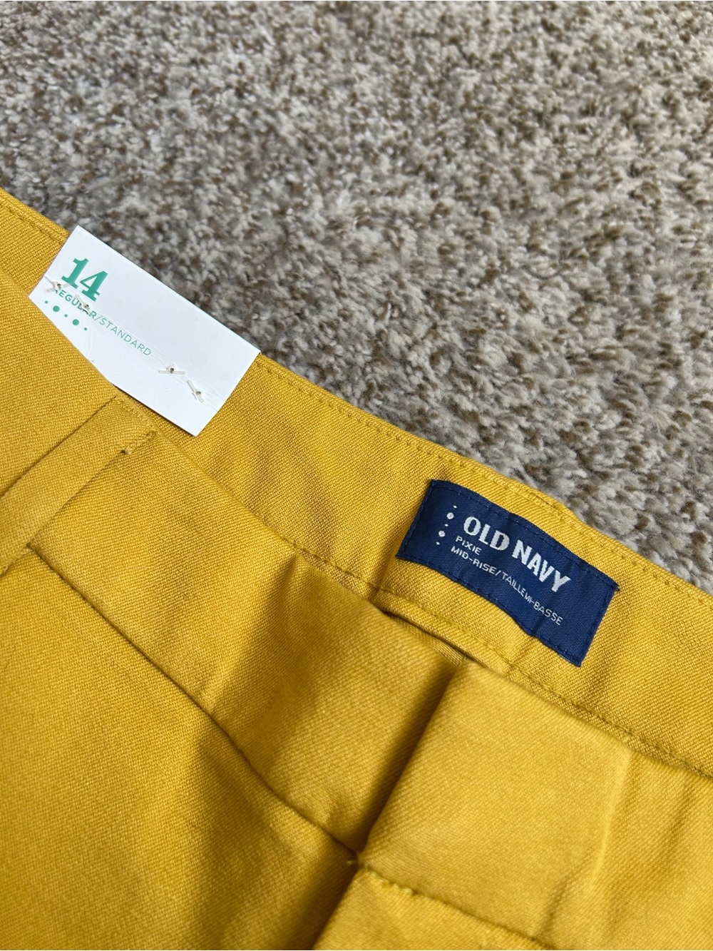 NWT Old Navy Mid-Rise Pixie Mustard Slim Ankle Pants Fall Stretch 14 - Picture 3 of 9